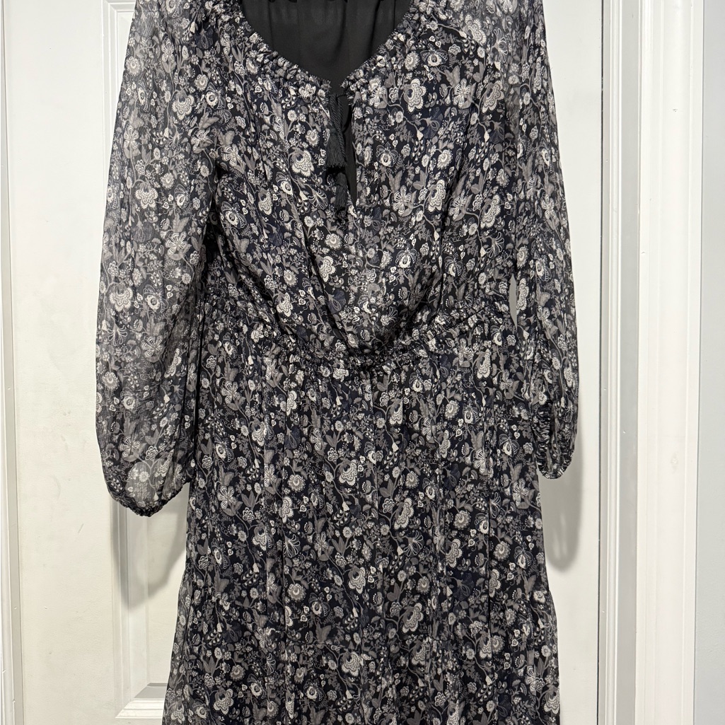 Elie Tahari Floral Long Sleeve Dress